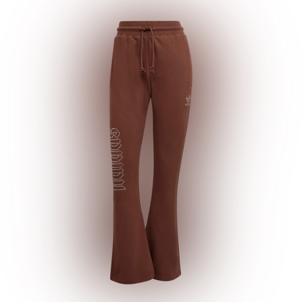ADIDAS BROWN BLING FLARE SWEATPANTS